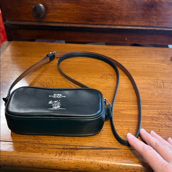 Coach Black Leather Snoopy Cossbody Bag - Picture 2 of 13